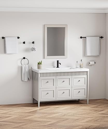 Matte Black Bathroom Hardware Accessories Set 6 Pcs Round Towel Rack and Toilet Paper Holder Set SUS304 Stainless Steel Towel Bar Set Wall Mounted by HOMEMYSTIQUE - color: Matte Black, size: 6 Pieces