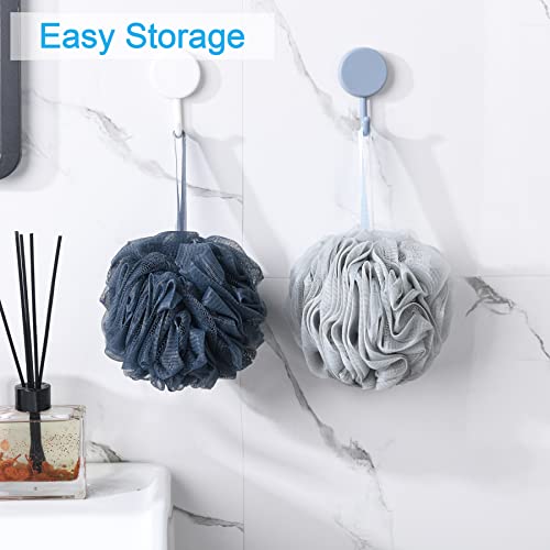 AmazerBath Loofah Sponge 60g/Piece, Exfoliating Bath Sponge Body Scrubber - Loofa Set of 4 Grey Blue-Pink-Grey-White - style: Pink-White