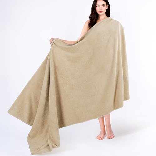 Cotton Paradise 100% Cotton Turkish Towel, Soft Absorbent Quick Dry, 40x80 Oversized Bath Sheet Towel, Beige - color: Beige, size: 1 PC 40x80"