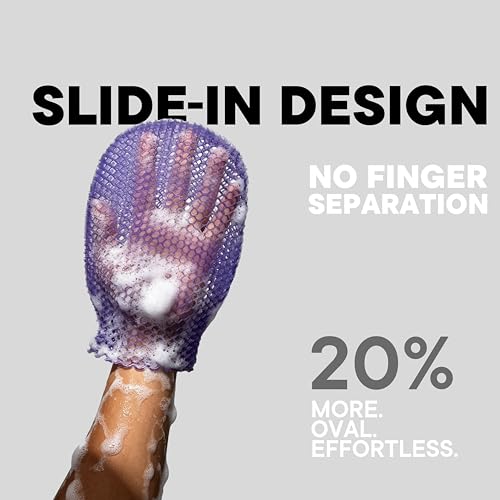 Bath Mitt - Exfoliating Glove, Honeycomb Body Scrubber,Massage Body Scrub Gloves for Home Spa,Mitt Sponges for Cleaning Body,Deep and Gentle,Fast foaming (Purple(Softer,Small Size)) - style: PURPLE
