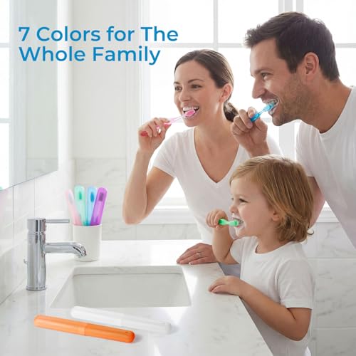28 Pcs Travel Toothbrush Case Holder Bulk, Portable Toothbrush Container with Breathable Holes, Plastic Toothbrush Cover Protector for Home, Camping, School & Business
