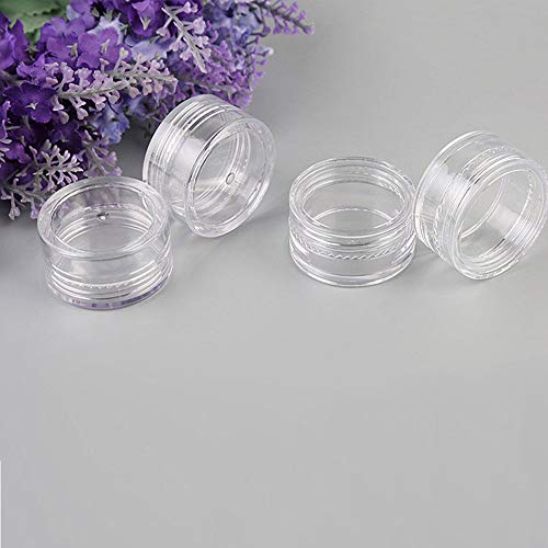 Medsuo 20PCS 5ml Clear Sample Pots Empty Small Travel Containers Leak Proof Refillable Cosmetic Jars Makeup Sample Containers with Lid, Storage Pot for Lip Balm Scrub DIY Cosmetic