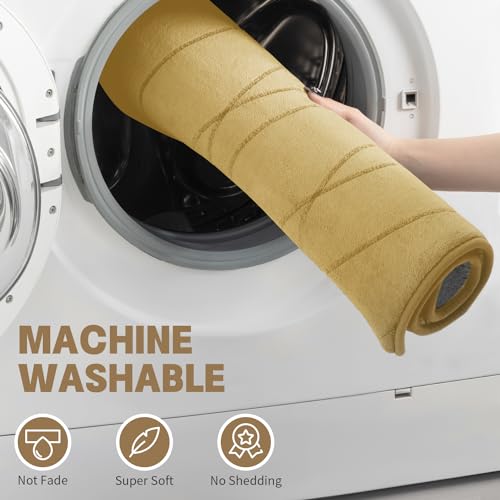 YIHOUSE Bathroom Rugs Set 3 Piece, Memory Foam Bath Mat Beige | Ultra Soft, Absorbent, Non-Slip, Machine Washable, for Bathroom, Sink and Toilet - color: Beige, size: 2'9" x 1'8" (Rectangular)