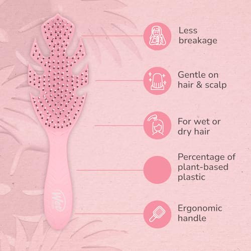 Wet Brush Go Green Hair Detangler Brush, Pink - Detangling Hair Brush - Ultra-Soft IntelliFlex Bristles Glide Through Tangles & Gently Loosens Knots While Minimizing Pain, Split Ends & Breakage - color: Pink, size: 1 Count (Pack of 2)