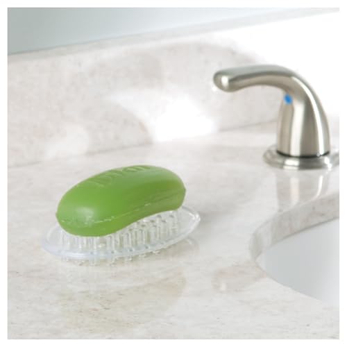 iDesign Plastic Soap Dish, Soap Saver, and Kitchen Sponge Holder - Set of 3, 0.75” x 3.25” x 4.75”, Clear | For Kitchen, For Bath - color: Clear, style: Pack of 3