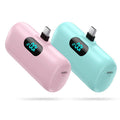 [2-Pack] Mini Portable Charger 5000mAh Power Bank,3A PD USB C Cell Phone Portable Power, LCD Display Battery Pack Compatible with iPhone 17/17 Air/16/16 pro/15/15 pro Max/Android/Samsung/Moto/LG etc - color: Green+Light Pink