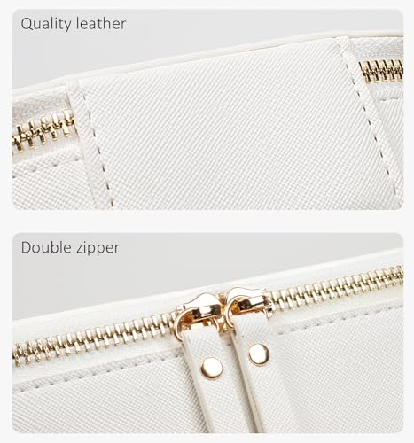 LETGO Clear Makeup Bag Travel Cosmetic Case Transparent Toiletry Bag with Zipper, Portable Make Up Organizer Traveling Compact Car Bag for Essentials Mini White - color: White, style: Mini