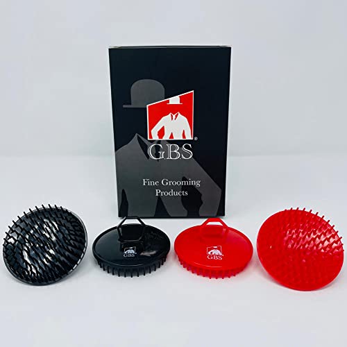 G.B.S Scalp Exfoliator 4 Pack - Shampoo Brush, Scalp Scrubber for Dandruff Removal, Massager & Hair Exfoliator - Red & Black - color: 2red/2black