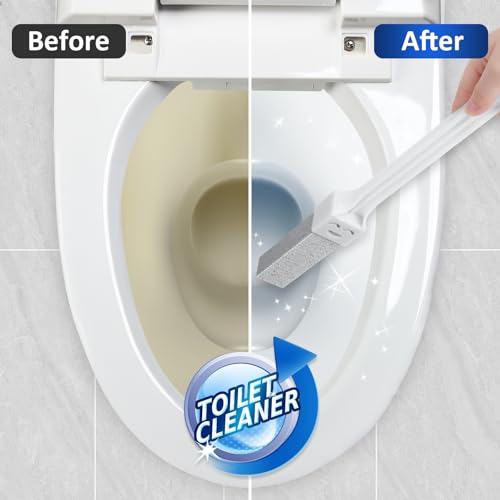 Navona 10 Pack Pumice Stone Toilet Bowl Cleaner with 2 Extra Long Handle,Pumice Stone Scouring Sticks for Toilets, Bathrooms, Kitchens, Spas and Pools