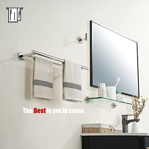 JQK Double Towel Bar Chrome, 20.5 Inch 304 Stainless Steel Thicken 0.8mm Towel Rack Bathroom, Towel Holder Polished Steel Wall Mount, Useable Length 18 Inch, TB100L18-CH - color: Polished Chrome, size: 20.5 Inch