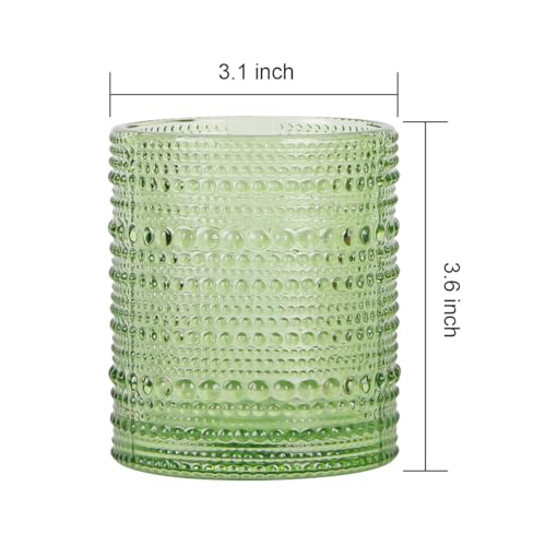 Toothbrush Holders for Bathrooms,Glass Toothbrush Holder,10oz Bathroom Tumbler and Mouthwash Cup,Bathroom Storage Cup for Tooth Brush,Toothpaste and Makeup Brush (Green) - color: Green