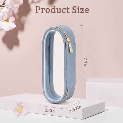 Soimeat Clear Travel Makeup Brush Holder, Leather Makeup Brush Toiletry Bag, Portable Cosmetic Brush Case, Transparent Waterproof Makeup Brush Storage Bag, Blue - color: Blue, size: Small