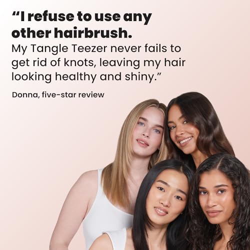 Tangle Teezer Ultimate Detangler Brush, Straight to Wavy, Apricot Blaze | Patented two-tier, regular-flex teeth reduce breakage & split ends on wet or dry hair; Shower-friendly hairbrush for all ages - color: Apricot Blaze