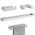 Brushed Nickel 4-Piece Bathroom Hardware Accessories Set, Bathroom Hardware Set including Towel Bar,Towel Holder, Toilet Paper Holder,Towel Hook, SUS304 Stainless Steel Bath Towel Bar Set Wall Mounted - color: Brushed Nickel, size: Set B
