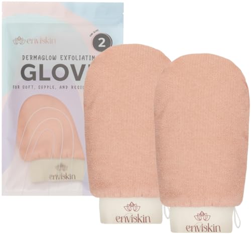Dermaglow Deep Exfoliating Gloves - (Pack of 2, Pink) - color: Pink, size: 1 Count (Pack of 2)