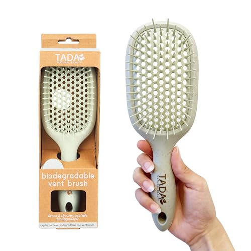 TADA Natural Beauty Hair Brush Detangler for Curly, Thick, Wavy, and Thin Hair - Ventilation Holes for Quick Drying and Styling, Detangler Brush for Women, Men, Kids (4 Colors) (Green) - color: Green