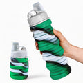Reusable BPA Free Foldable Silicone Water Bottles for Kids, Students, Adults, Travel Camping Hiking (1pack, Green) - color: Green, style: 1pack