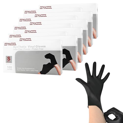 Disposable Gloves Small, Nitrile and Vinyl Blend Latex Free Gloves, 4 Mil,1000 Pc. Food Grade Glove for Cleaning, Food Prep, Hair Dye, Tattoo, Black - color: Black, size: Small-1000pc