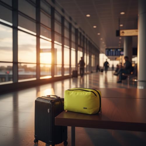 GOX Premium Toiletry Bag For Men, Dry Wet Separate Travel Toiletry Bag, Dopp Kit Case For Travel, Cosmetics Organizer Pouch (Lemon Lime) - color: Lemon Lime