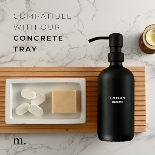 MaisoNovo Soap Dispenser 1-Piece Set | 16.9oz Black Bottles with Black Plastic Pumps - color: Black/Black