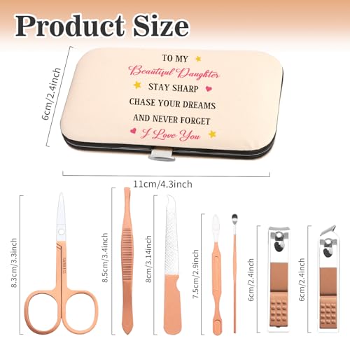 Daughter Gifts,Christmas Gift Birthday Stocking Stuffers Mothers Valentines Valentine's Mother's Day Graduation Easter Gifts for Grown Daughter Adult from Mom Nail Clippers Manicure Kit for Women - color: Pink Daughter