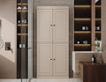 100% Solid Wood 32" Bathroom Cabinet with Rasied Panel Wood Doors - color: Beige