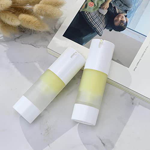 LONGWAY 1 Oz (30ML) Empty Refillable Airless Pump Bottle,Travel Foundation Containers,Airless Cosmetic Pump Bottle for Hand Sanitizer, Toner,Gel,Hair Oil, Lotion and Face Cream (Pack of 6, Frosted) - size: 30 ml