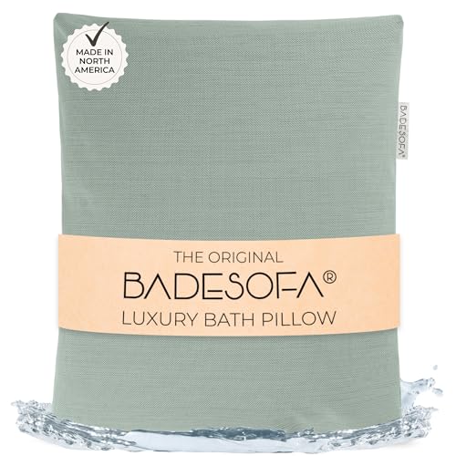 BADESOFA® Luxury Bathtub Pillow L - Large Bath Pillow for Therapeutic Neck and Back Support Quick-Drying - Washable Full Body Bath Tub Cushion - Luxury Spa Cushion in Green - color: Green, size: Large (Single Pillow)