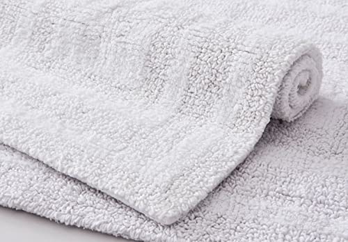 Eddie Bauer - Bathroom Rug, 100% Soft Plush Tufted Cotton Runner Rug, Highly Absorbent, Quick-Dry, and Skid-Resistant Backing (Logan White, 22" x 60") - color: White, style: 22" x 60"