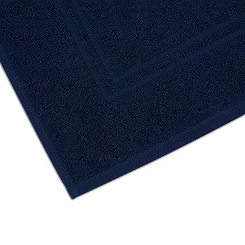 Tens Towels Pack of 2 Bath Mats 100% Cotton, 20 x 32 Inches, Super Absorbent, Hotel Quality Premium Floor Towels, Luxurious, Soft & Quick Dry, Not a Bathroom Rug, Navy - color: Navy