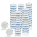50 Pack Disposable Toilet Brush Refills, Universal Compatible Replacement Heads, 3-Layer Deep Cleaning Sponges for Bathroom Wand, Blue & White Striped Scrubbers - color: 50