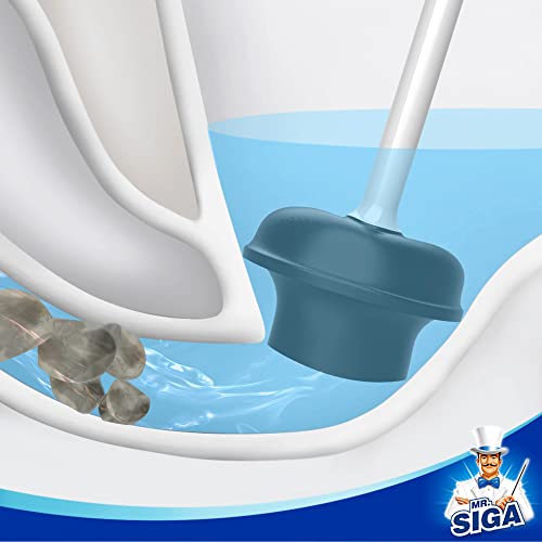 MR.SIGA Toilet Plunger with Holder, Heavy Duty Toilet Plunger and Holder Combo for Bathroom Cleaning, White - color: White