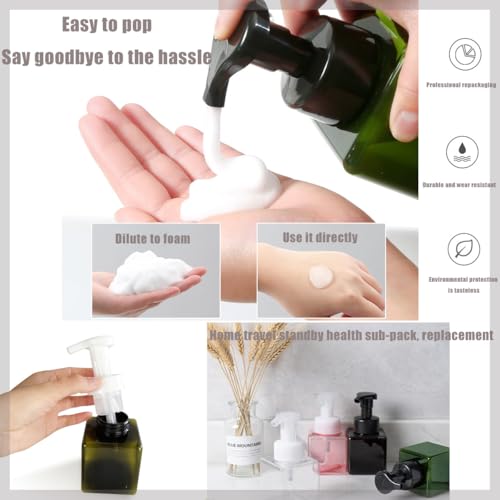 12 Piece 250ml Foam Soap Dispenser, Travel Foam Dispenser. Refillable Plastic Pump Hand Soap Bottle, Travel Essentials, Clear Container for Bathroom Vanity - color: Transparent Color