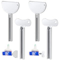4 Pcs Toothpaste Tube Squeezer,Keys Metal Roller Hair Dye Dispenser Tool, Stainless Steel Toothpaste Squeezers,Metal Tube Key Squeezers Tooth Paste Squeezer for Bathroom Cosmetic Paint Hand Cream