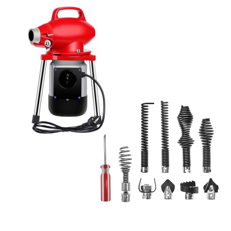 10Pcs Drain Snake Attachment Kit for Heavy-Duty Cables, for RIDGID K-400 C-4 C-6 C-7 C-8 and C-9 Drain Cleaning Machine, for 5/8" 16mm Drain Snake Cable Heads Tips - size: Heavy Duty 9PCS(4 Cutter Head+ 5 Auger)