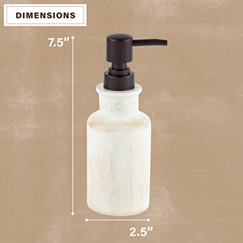 Creative Scents Rustic Luxe Bathroom Soap Dispenser - Beige Hand Soap Dispenser for Bathroom with Strong Easy Dispensing Pump - Rustic Farmhouse Decor – Resin Lotion Dispenser with Pump Holds 8.8 Oz. - style: Soap Dispenser