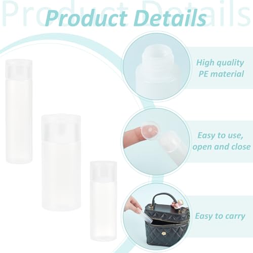 BENECREAT 10Pcs 12ml/18ml/30ml Travel Bottles Plastic Toiletry Bottles Flip Cap Squeeze Sample Bottle Containers for Makeup Lotion Emulsion Foundation Shampoo Packing - size: 0.4 Ounces