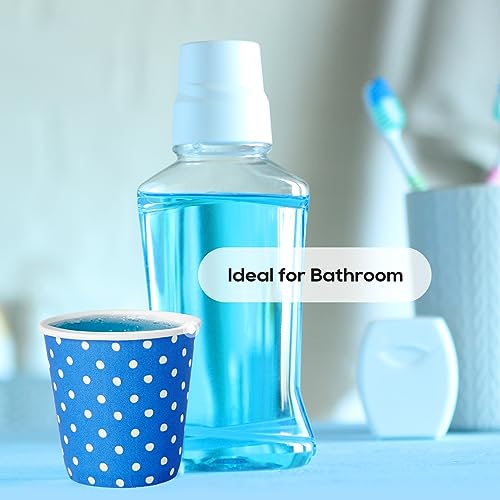 600 Pack 3 oz Paper Cups for Bathroom, Small Mouthwash Cups, Disposable Mini Bathroom Cups, Cold Beverage Drinking Cup for Water Coolers, Party, Home and Office(Dots) - color: JP-3-ZB02-600-BD