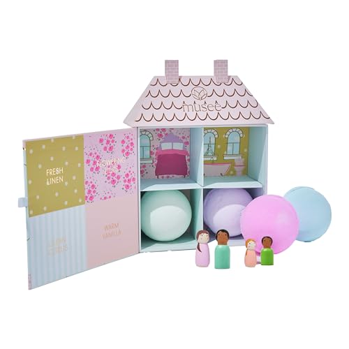 Musee Dollhouse Bath Balm Set 4x8oz Bath Bombs | Gifts for Women | Bath Bombs for Women | Handmade, Bubble Bath Magic | Cruelty-Free & Kid-Friendly - style: Doll House