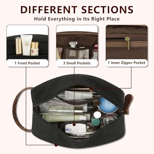 Personalized Toiletry Bag for Men - Initial Custom Travel Dopp Kit, Waterproof Shaving Bag with Large Capacity for Travel Essentials, Birthday Gifts for Him Dad Husband Boyfriend (D) - style: D
