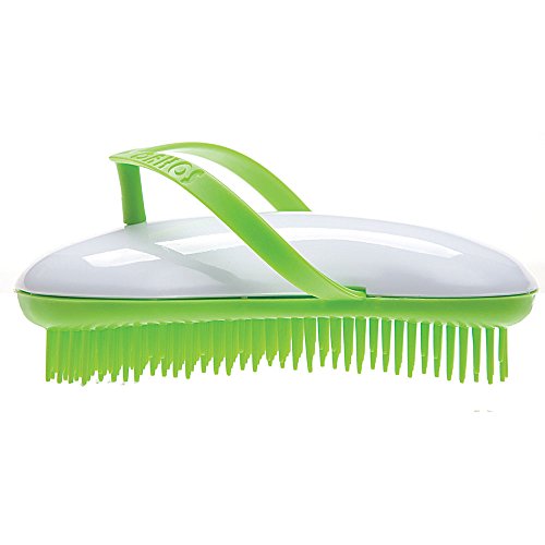 B127 Shower Head Brush/Exfoliator Shampoo Brush/Head Massager Scalp Stress Relax Shower Brush/Scalp Scrub Hair Brush Massager/Hair Massager for Hair Growth/Scalp Dandruff Brush Small Hair Brush - color: Green Cotton