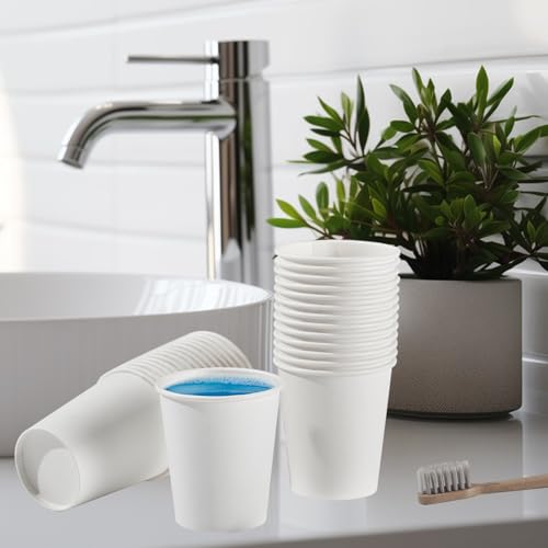 SIUQ 300 Pack 5 oz Paper Cups, White Disposable Paper Cups, Small Bathroom Mouthwash Cups, Hot/Cold Drinking Cup for Bathroom, Home, Party, Office, Picnic, Travel - color: 300pack-5oz