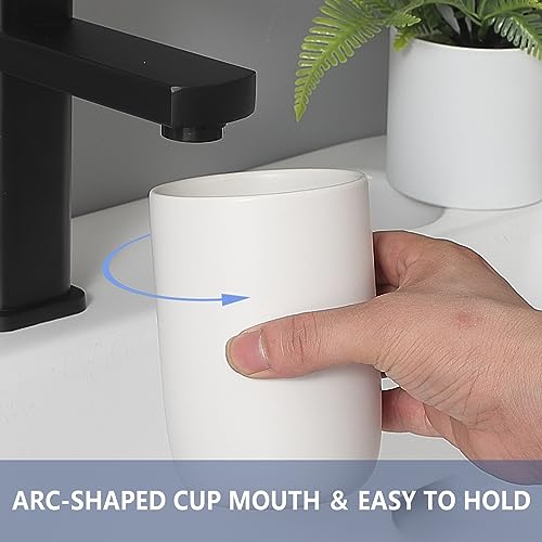 Toothbrush Holders for Bathrooms - 1 Cups Ceramic Toothbrush Toothpaste Holders, White Bathroom Tumbler Cups Reusable Toothbrush Mouthwash Cup, Bathroom Counter Organizer. - color: White, size: 1pcs