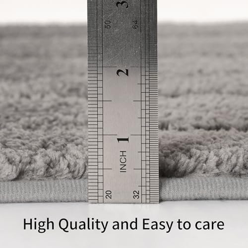 Bathroom Rugs Sets 3 Piece, with 20" x 28" U-Shaped Toilet Rug, Ultra Absorbent and Super Soft Touch, Non-Slip, Microfiber Plush,Rectangular Pattern, Quick Dry Bath Mats for Bathroom, Tub, Bedroom - color: Dark Grey