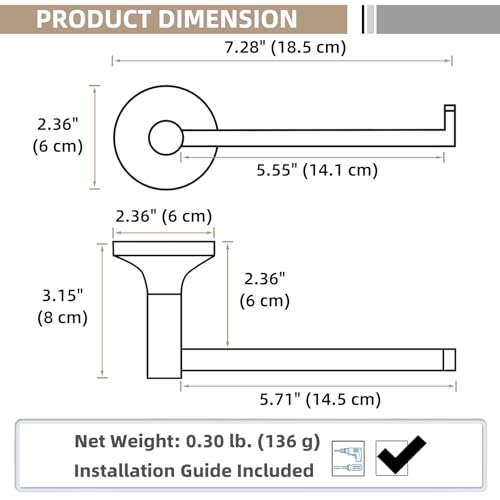 APLusee Matte Black Toilet Paper Holder, 304 Stainless Steel Tissue Holder, Wall Mounted