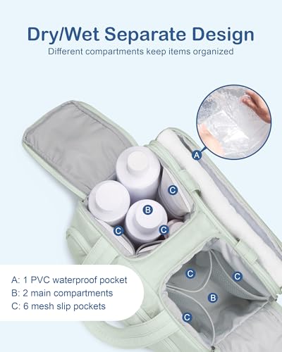 TOPDesign Travel Toiletry Bag for Women, Puffer Large Toiletry Bag, Lightweight Cosmetic Makeup Organizer with Handle for Traveling, Accessories, Essentials, Toiletries (Serene Blue) - color: Serene Blue