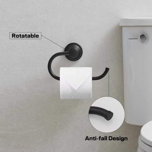 Matte Black Toilet Tissue Paper Holder Matte Black Bathroom Accessories Toilet roll Paper Hanger, Wall Mounted, Rustproof - color: Matte Black
