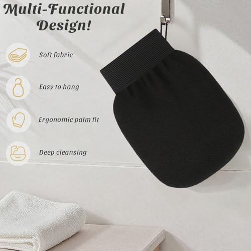 2-Pack Hemp Bath Gloves – Natural Shower Mitts for Body Scrub, Gentle Exfoliating Washcloth Mittens for Men & Women Skincare
