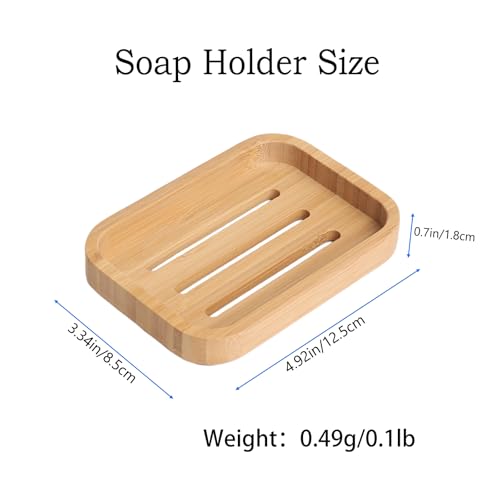 Bamboo Bar Soap Holder Wooden Soap Dish | For Shower, Bathroom, Kitchen, Self Draining Tray - size: 1pcs-Bamboo