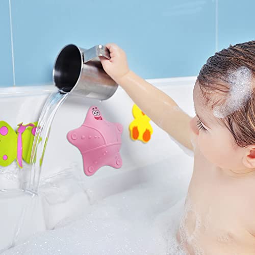 HengLiSam Bathtub Overflow Drain Cover, Starfish-Shaped Silicone Bath Tub Drain Plug with 5 Suction Cups, Adds 3-4 Inches of Water Depth, Pink - color: Pink